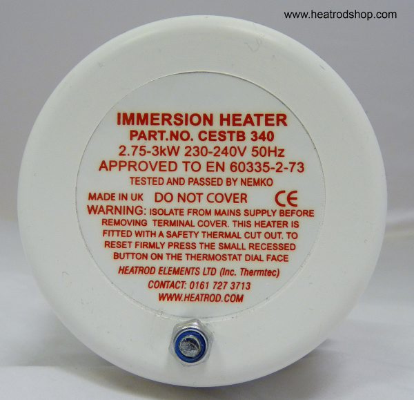 immersion heater cap label
